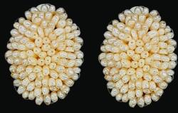  Cercei de Perle de Cultura cu Clips - 34 x 26 x 16 mm - 1 Pereche