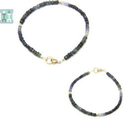 Bratara Safir Albastru Disc Fatetat 1-1, 5 x 4 mm - Diametru 56 mm - Accesorii Argint 925 - 1 Buc