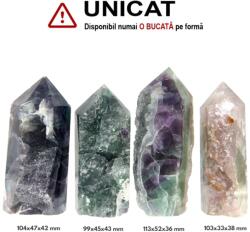  Generator din Fluorit Curcubeu Druzy Cristal Natural - 99-113 x 33-52 x 36-43 mm - (XXL) - 1 Buc