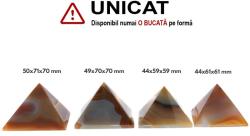  Piramida din Agata Minerala Naturala - 44-50 x 59-71 x 59-70 mm - 1 Buc