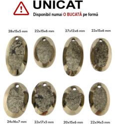  Pandantiv Pirita Druzy Natural cu Gaura - Oval - 20-28 x 12-16 x 5-7 mm - 1 Buc