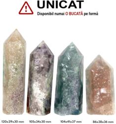  Generator din Fluorit Curcubeu Druzy Cristal Natural - 86-120 x 29-41 x 30-37 mm - (XXL) - 1 Buc