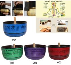  Bol Muzical Tibetan din Aluminiu Gravat cu Bat - 25-28 x 25-28 x 13-16 cm - 1 Buc Castron