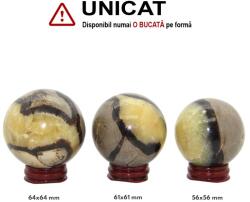 Sfera din Septaria - Piatra Dragonului Druzy Minerala Naturala - 56-64 x 56-64 mm - 1 Buc