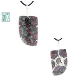  Pandantiv Eudialit Natural Neregulat cu Argint 925 - 44x23x7 mm