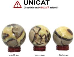 Sfera din Septaria - Piatra Dragonului Druzy Minerala Naturala - 54-63 x 54-63 mm - 1 Buc