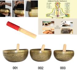  Bol Muzical Tibetan Gravat - Floare Vietii - din 7 Metale cu Bat - 14-20 x 14-20 x 8-9 cm -1 Buc Castron