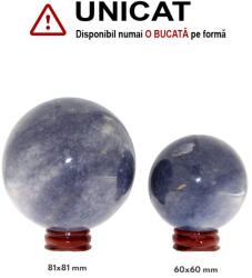  Sfera Cuart Albastru Minerala Naturala - 60-81 x 60-81 mm - 1 Buc