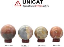 Sfera din Jasp Policrom Minerala Naturala - 60-67 x 60-67 mm - 1 Buc