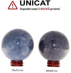 Sfera Cuart Albastru Minerala Naturala - 68-72 x 68-72 mm - 1 Buc