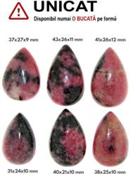  Cabochon din Rodonit Natural - Picatura - 31-43 x 21-26 x 9-12 mm - 1 Buc