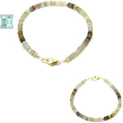  Bratara Safir Mixt Natural Diametru 58 mm - Disc Fatetat 1, 5-3 x 4-5 mm - Accesorii Gold Filled - 1 Buc
