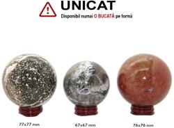  Sfera din Jasp Oceanic Druzy Minerala Naturala - 67-77 x 67-77 mm - 1 Buc