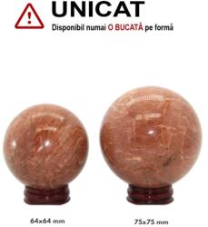  Sfera Piatra Lunii Piersica Minerala Naturala - 64-75 x 64-75 mm - 1 Buc