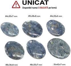  Pandantiv Dumortierit Natural cu Gaura - Oval - 44-51 x 30-42 x 6-8 mm - 1 Buc