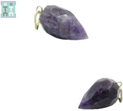  Pandantiv Ametist Natural Picatura Fatetat - 26-28 x 14-17 mm - 1 Buc