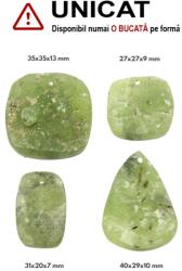  Pandantiv Prehnit Druzy Natural cu Gaura - Patrat - Dreptunghi - Picatura - 27-40 x 20-35 x 7-13 mm - 1 Buc