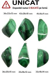  Pandantiv Malachit Natural Neregulat - cu Argint - 32-43 x 16-28 x 10-15 mm - 1 Buc