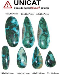 Cabochon din Crisocola cu Malachit Natural - Oval - Dreptunghi - Patrat - 33-68 x 16-29 x 5-9 mm - 1 Buc