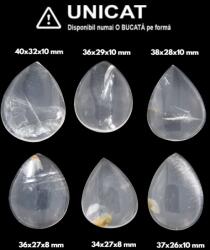 Cabochon din Cuart Alb Natural - Picatura 34-40 x 26-32 x 8-10 mm - 1 Buc