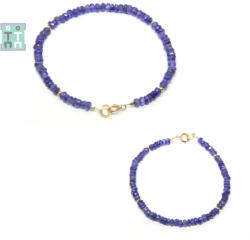  Bratara Tanzanit Natural Diametru 56 mm - Disc Fatetat 1, 4-3 x 3-4, 5 mm - Accesorii Gold Filled - 1 Buc