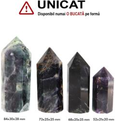Obelisc din Fluorit Purpuriu Cristal Natural - 52-84 x 21-30 x 20-28 mm - (XXL) - 1 Buc