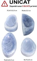 Bol din Calcit Albastru Mineral Natural - 8-14 x 5-7 x 2, 5-3, 5 cm - 1 Buc