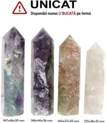  Generator din Fluorit Curcubeu Druzy Cristal Natural - 121-147 x 36-46 x 31-36 mm - (XXL) - 1 Buc