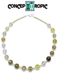  Colier din Cuart Mixt Rotund 2mm Fatetat - Zircon Rotund Fatetat - Accesorii Argint 925