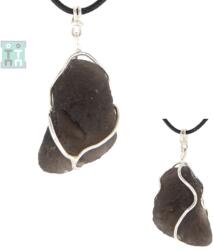  Pandantiv Tectita Cintamani (Agni Manitite) - Perla Focului Divin - cu Snur Reglabil - 23-27 x 19-26 x 10-18 mm - 1 Buc