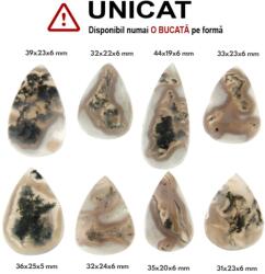  Cabochon Agata Muschi Indonesia Natural - Picatura - 31-44 x 19-25 x 5-6 mm - 1 Buc