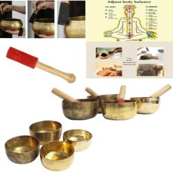  Bol Muzical Tibetan Manuale din 7 Metale cu Bat - 12-15, 5 x 12-15, 5 x 6-7 cm -1 Buc Castron