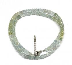  Colier Acvamarin Mix Beril Disc Fatetat - 2-3, 5 x 4-5 mm - Accesorii Argint 925