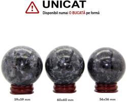 Sfera din Merlinit Mistic Gabbro Madagascar Minerala Naturala - 56-60 x 56-60 mm - 1 Buc