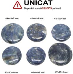  Pandantiv Dumortierit Natural cu Gaura - Disc - 40-49 x 40-49 x 6-8 mm - 1 Buc