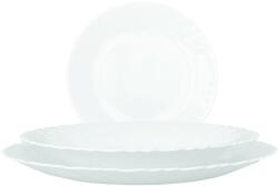 Dinova 18 db kerek Dinova darabból álló készlet, opál, fehér (6 lapos tányér, 6 mély tányér, 6 desszert tányér)