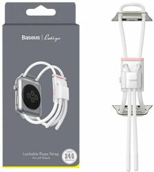 Baseus Lockable Rope Strap pro Apple Watch 42/44/45/Ultra 49mm White&Pink (LBAPWA4-B24)