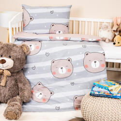 4Home Lenjerie de pat copii, din bumbac, 4Home Little bear, 100 x 135 cm, 40 x 60 cm