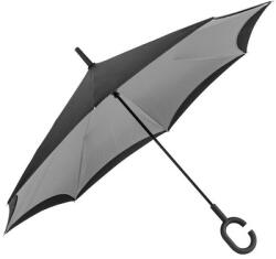  Esernyő összecsukható, fordítva működő, C fogantyúval fekete - szürke