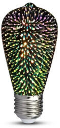 V-TAC 3W E27 3D hatású filament ST64 LED égő - SKU 212705 (212705)