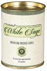 Goloka White Sage (Fehér Zsálya) Lefelé Folyó Kúpfüstölő (24db)