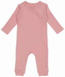 Little Dutch Salopeta rib din bumbac organic pentru bebelusi - Vintage Pink - Little Dutch