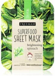 Freeman Superfood Spinach mască textilă iluminatoare 25 ml