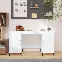 vidaXL Birou, alb extralucios, 140x50x75 cm, lemn compozit (812777)