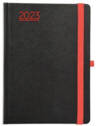 Kalendart Nero 2024-es N012 B6 heti beosztású fekete-piros határidőnapló (24T012N-002) - officedepot