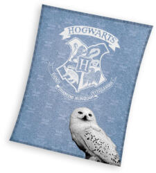  Harry Potter polár takaró - Roxforti címerek Hedviggel - 130 x 170 cm