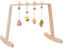 Mobbli Centru de activitati Montessori cu 4 corpuri geometrice multicolore de jucarie, din lemn, Mobbli EduKinder World