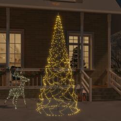 vidaXL karácsonyfa zászlórúdon 500 meleg fehér LED-del 300 cm (343538)