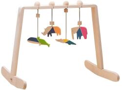 Mobbli Centru de activitati Montessori cu 4 animale multicolore de jucarie, din lemn, Mobbli EduKinder World