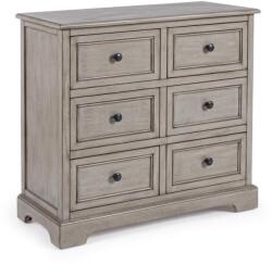 Bizzotto Comoda cu 6 Sertare din Lemn Masiv si MDF Gri Patinat Margaret Bizzotto, Dimensiuni 75x32x70 cm (0745996)